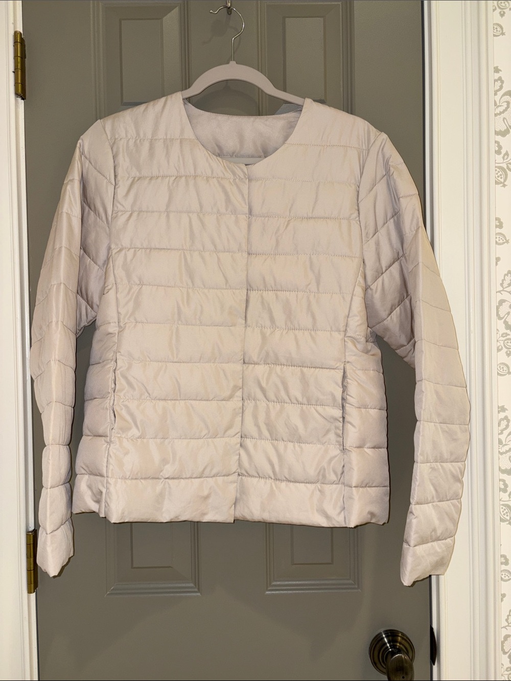 Double Zero Light Cream Quilted Puffer Jacket